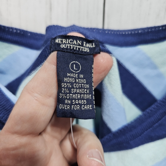 NWT Vintage Y2K American Eagle Blue Stripe Knit Tank Top Size Large Deadstock. - Picture 3 of 6